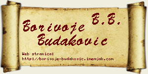 Borivoje Budaković vizit kartica